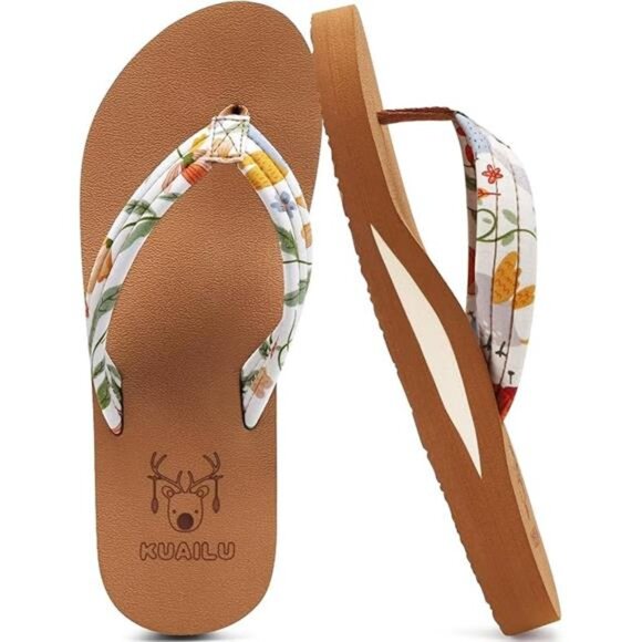 Womens Arch Support Flip Flops Ladies Comfort Lightweight Soft Yoga Mat - Picture 7 of 7